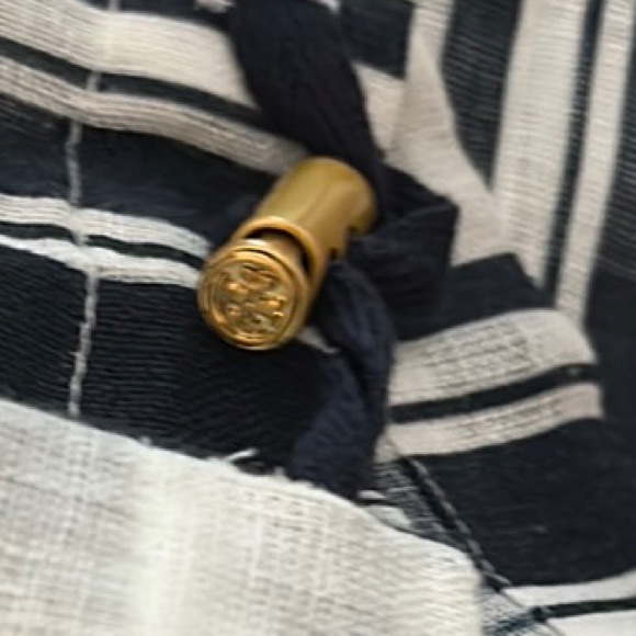 NEW Tory Burch Awning Stripe Linen Hoodie  – Size XS - Picture 10 of 12